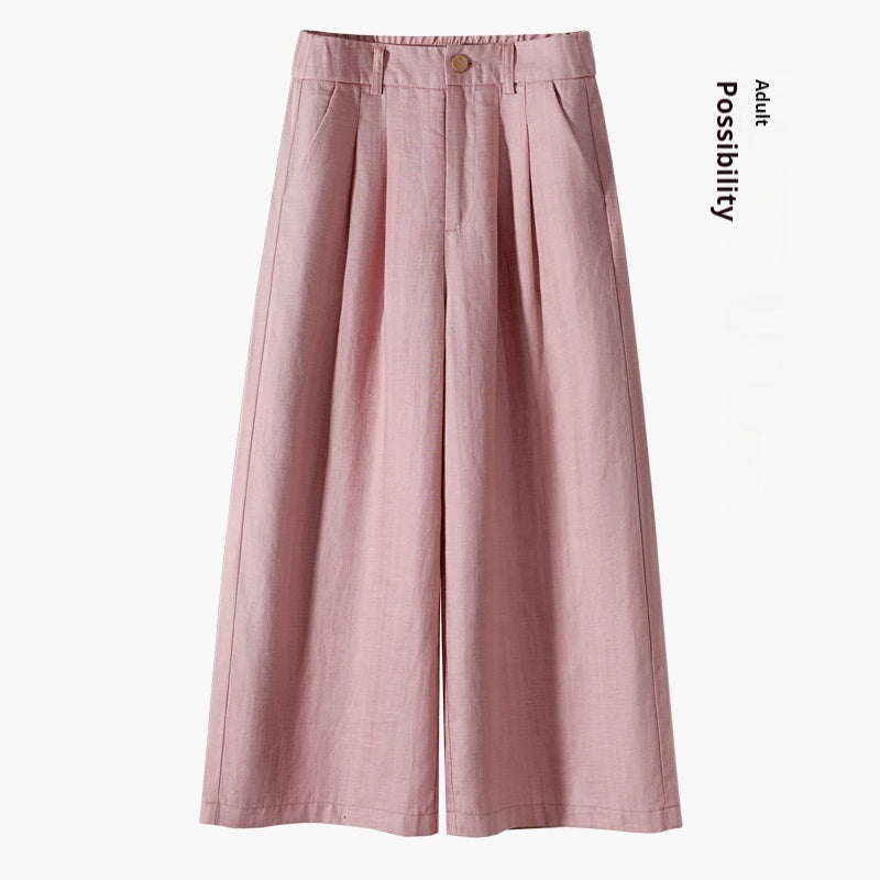 Women’s Straight-leg Cotton And Linen Wide-leg Pants