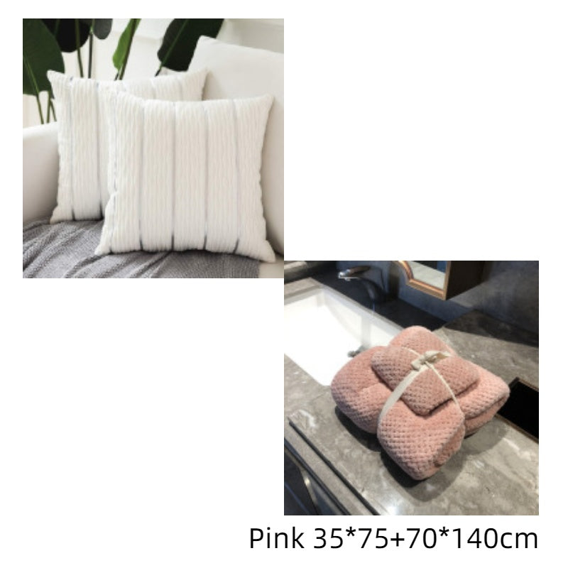 Luxury Striped Velvet Cushion Cover
