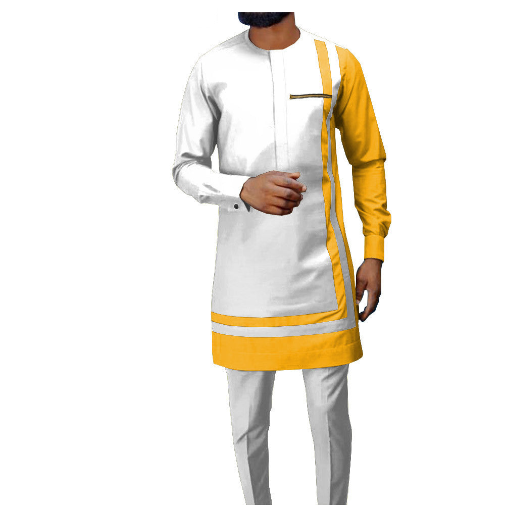 African Men’s Casual Suit Ethnic Print Modest Cotton Suit - Picture color11.10 / 2XL - Men’s Suit