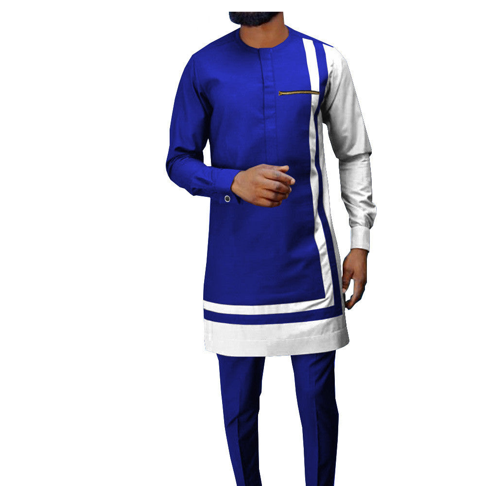 African Men’s Casual Suit Ethnic Print Modest Cotton Suit - Picture color1.11 / 2XL - Men’s Suit