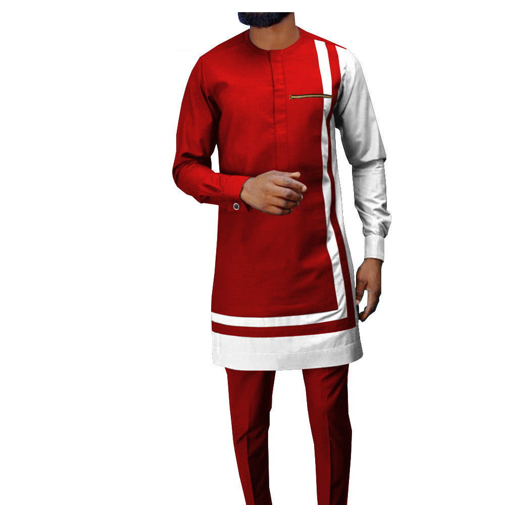 African Men’s Casual Suit Ethnic Print Modest Cotton Suit - Picture color3.11 / 2XL - Men’s Suit