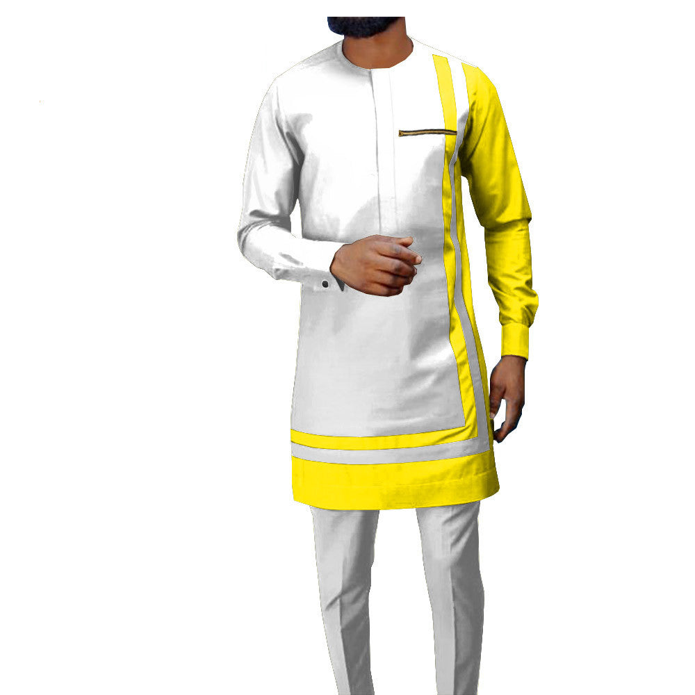 African Men’s Casual Suit Ethnic Print Modest Cotton Suit - Picture color11.15 / 2XL - Men’s Suit