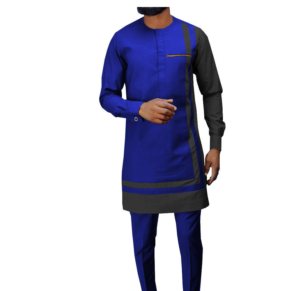 African Men’s Casual Suit Ethnic Print Modest Cotton Suit - Picture color1.12 / 2XL - Men’s Suit