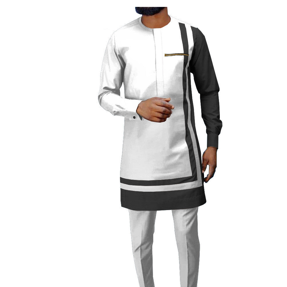 African Men’s Casual Suit Ethnic Print Modest Cotton Suit - Picture color11.12 / 2XL - Men’s Suit