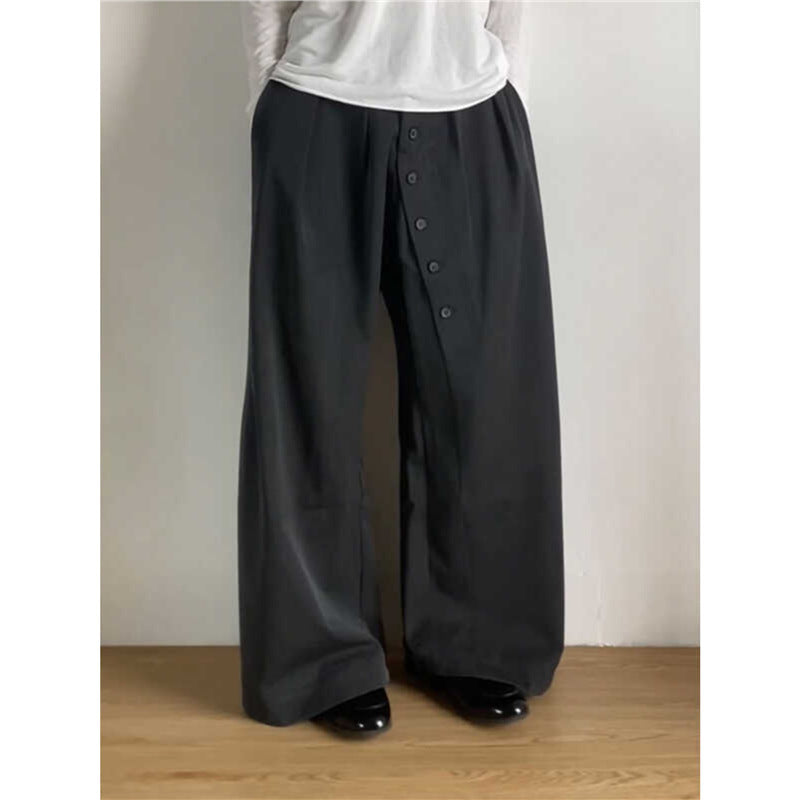 American Retro Ring Button Black Suit Pants - Charcoal Black / 2XL - Pants
