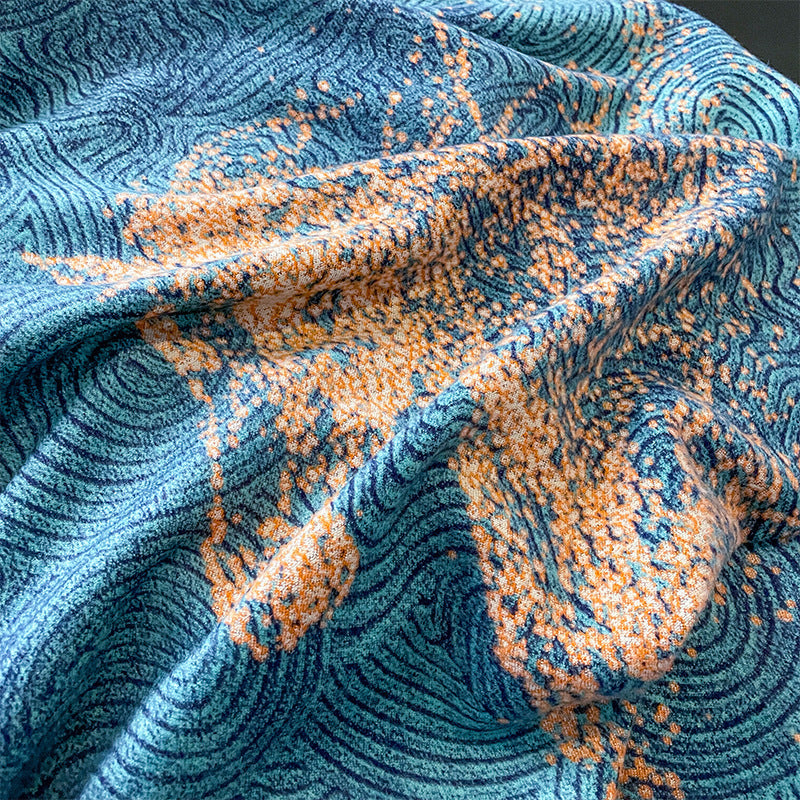 Artificial Cashmere Scarf - Peacock Blue / 185cm - Shawl