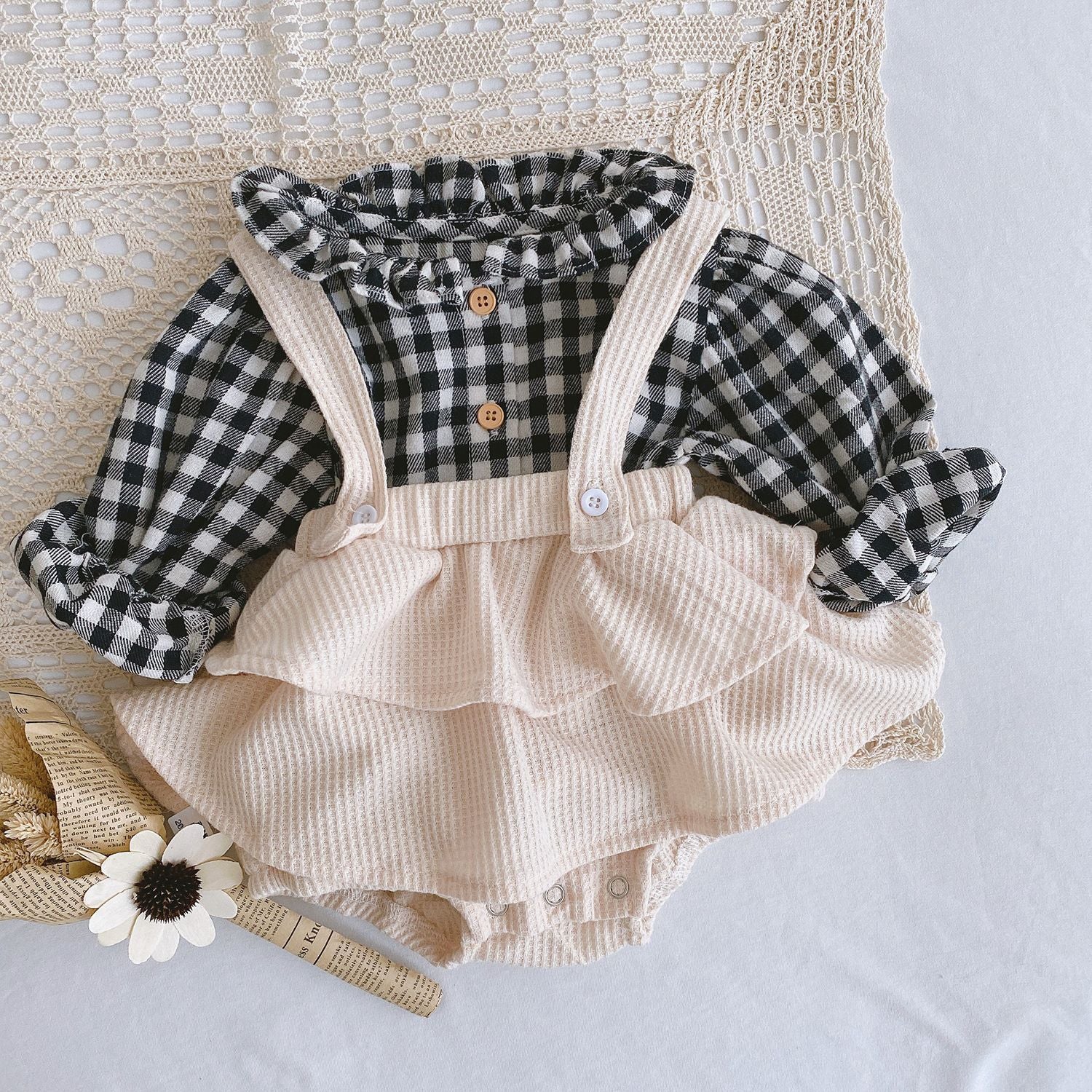 Baby Girls’ Romper Kids’ Birthday Gifts - Apricot / 66cm