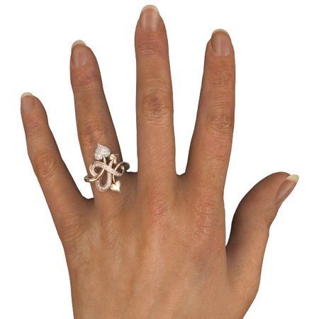 Diamant Pfirsich Herz Roségold Ring
