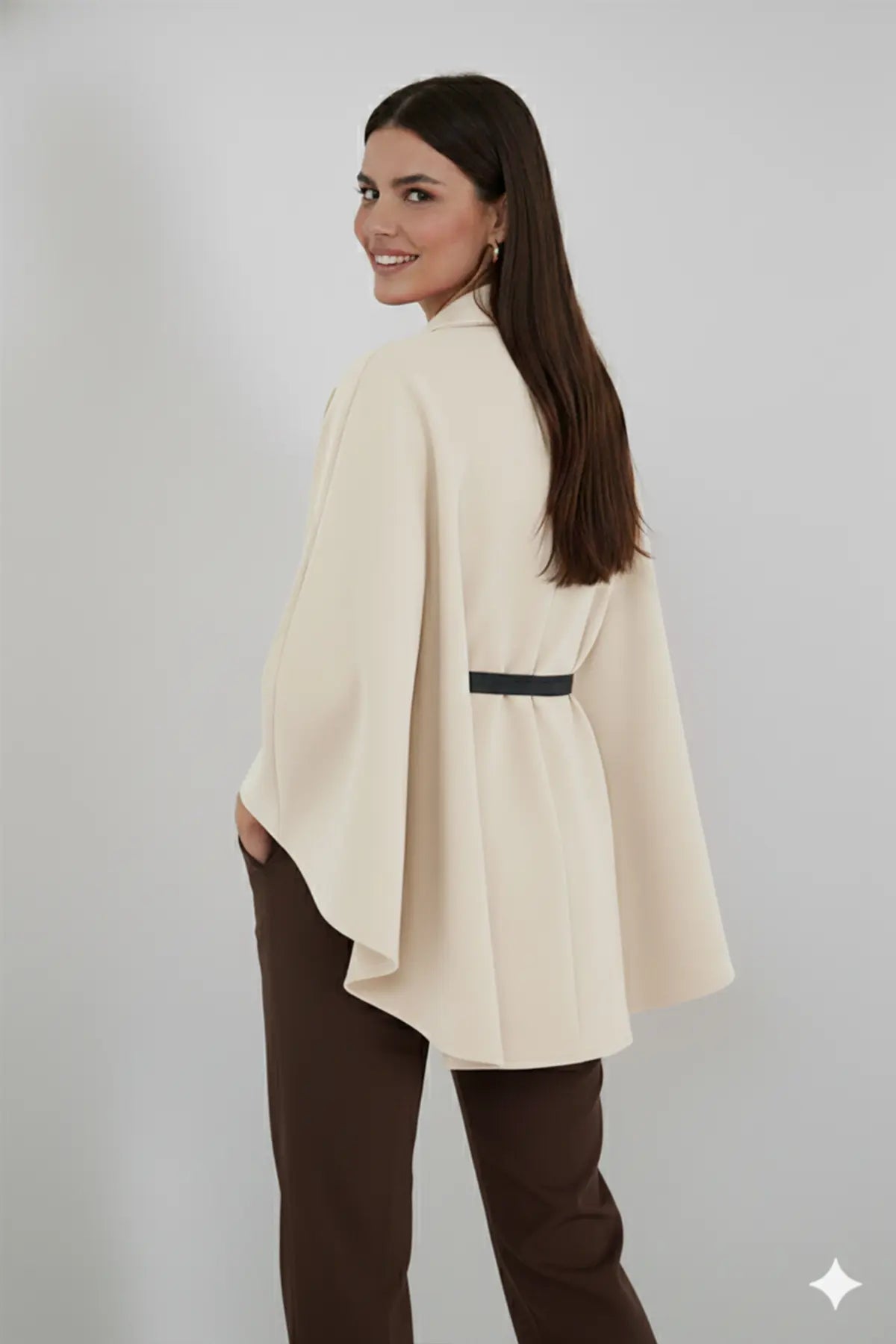 Belted Cashmere Poncho – NEOMODEST product image 2