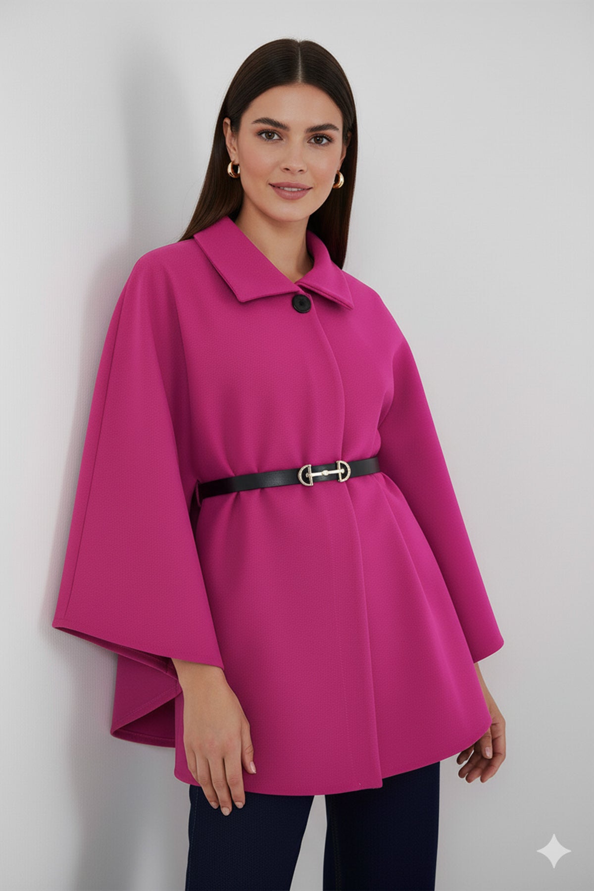 Belted Cashmere Poncho – NEOMODEST product image 1