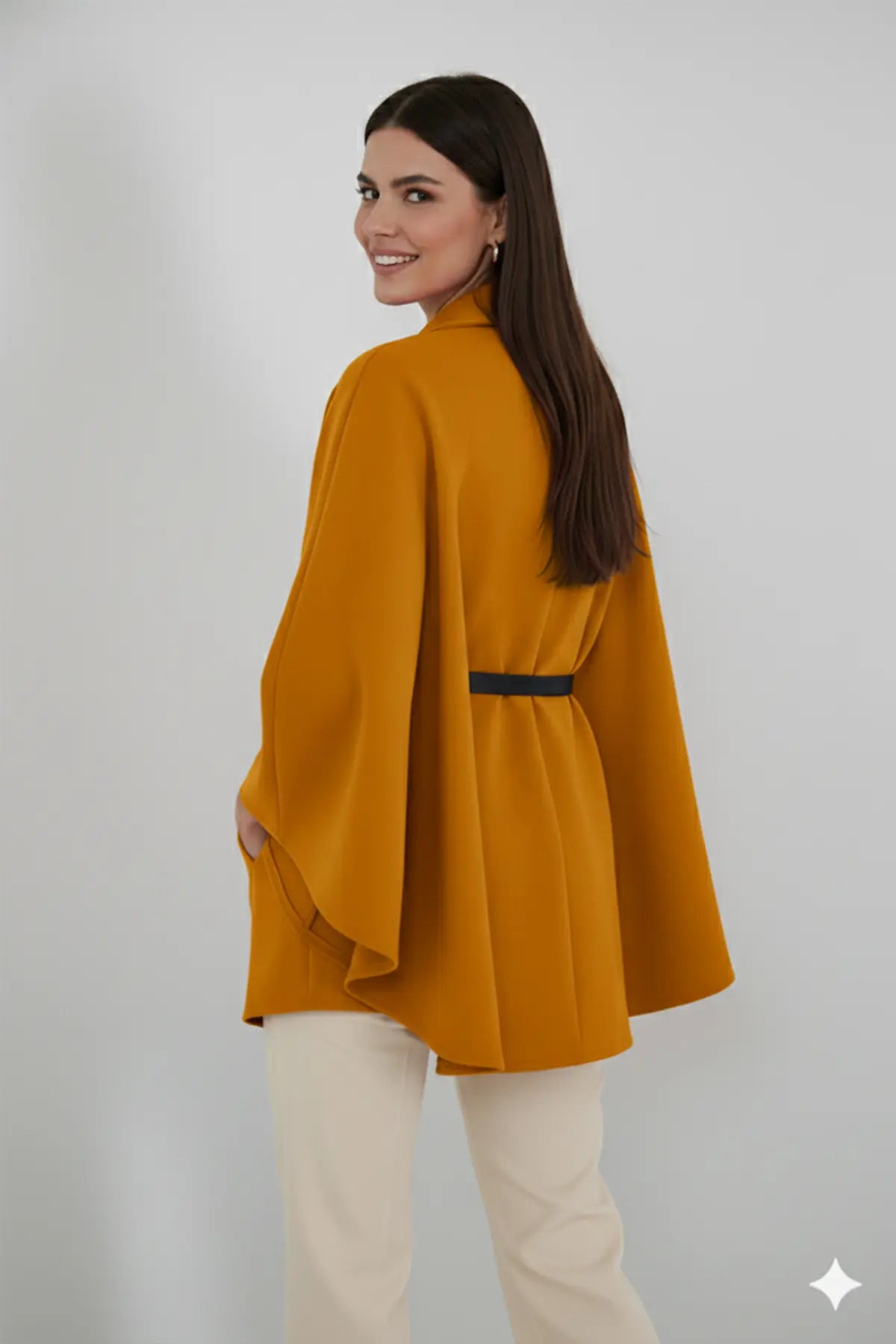 Belted Cashmere Poncho – NEOMODEST product image 2