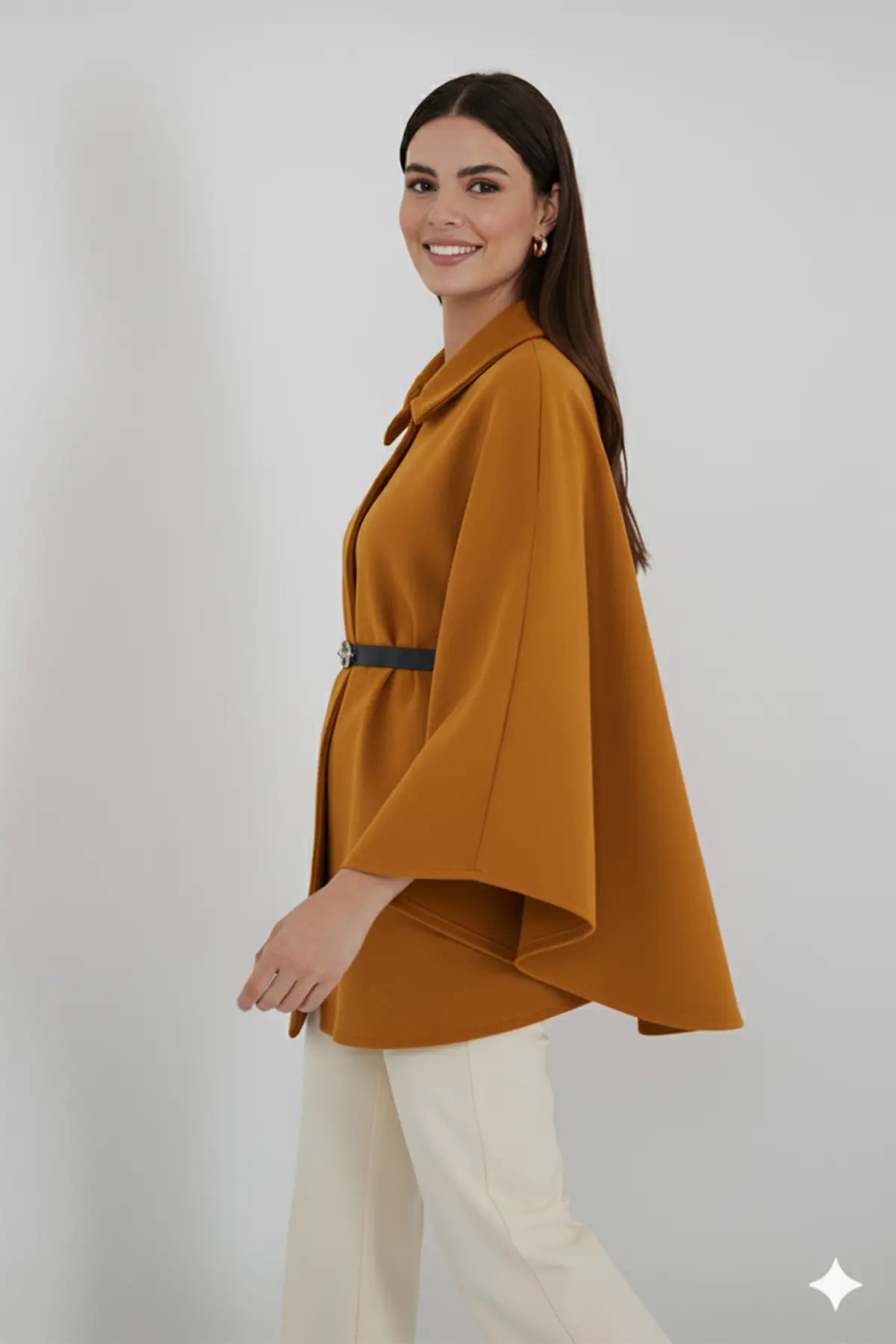 Belted Cashmere Poncho – NEOMODEST product image 3
