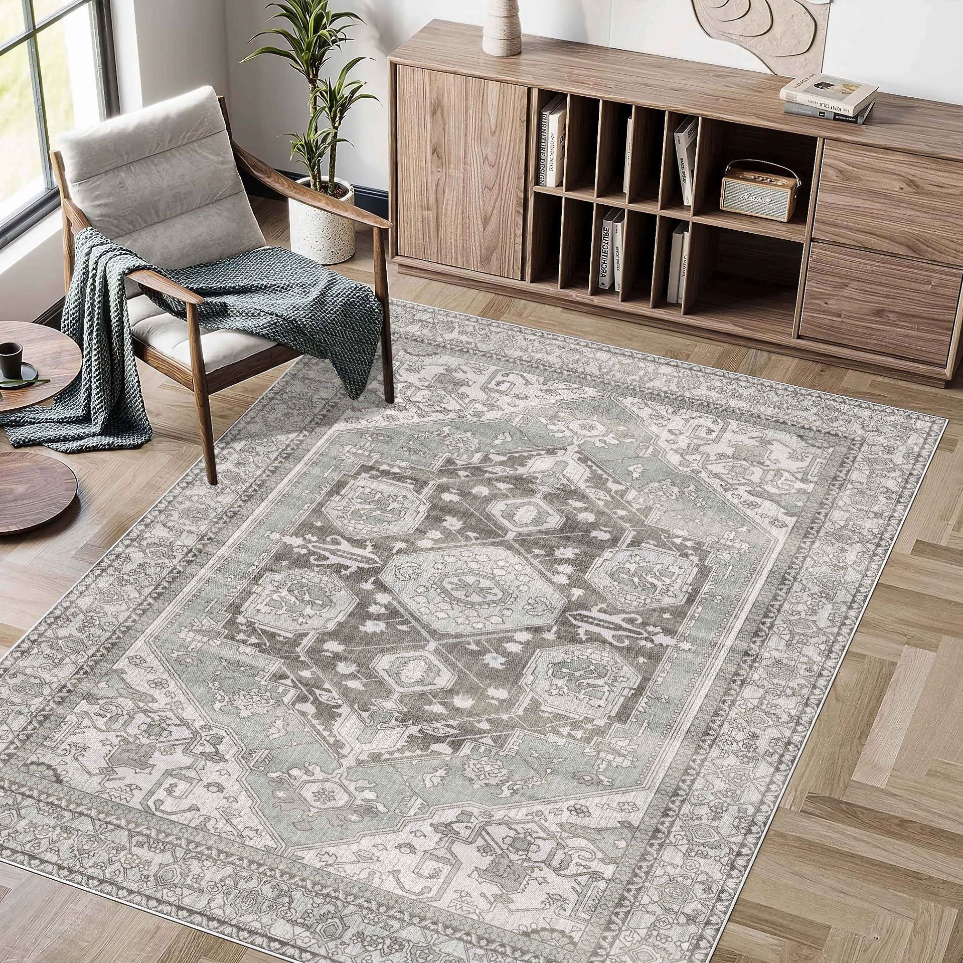 Bohemian Style Washed Cashmere Rug Foldable Living Room Carpet - 1002Color / 120x180CM - Living room carpet