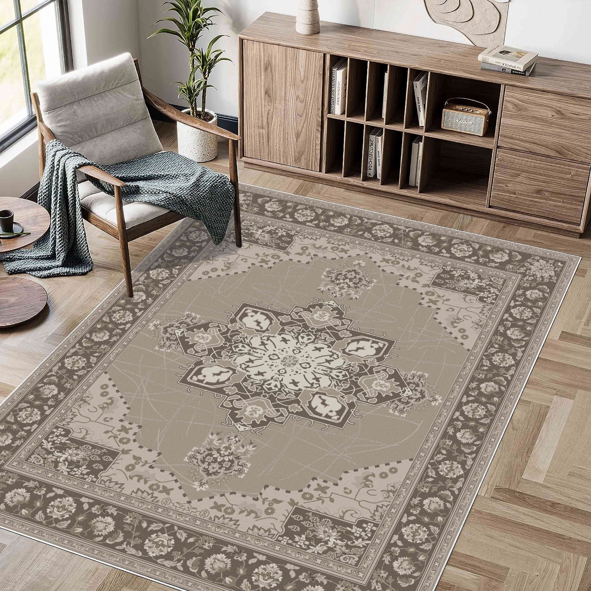 Bohemian Style Washed Cashmere Rug Foldable Living Room Carpet - 1004Color / 120x180CM - Living room carpet