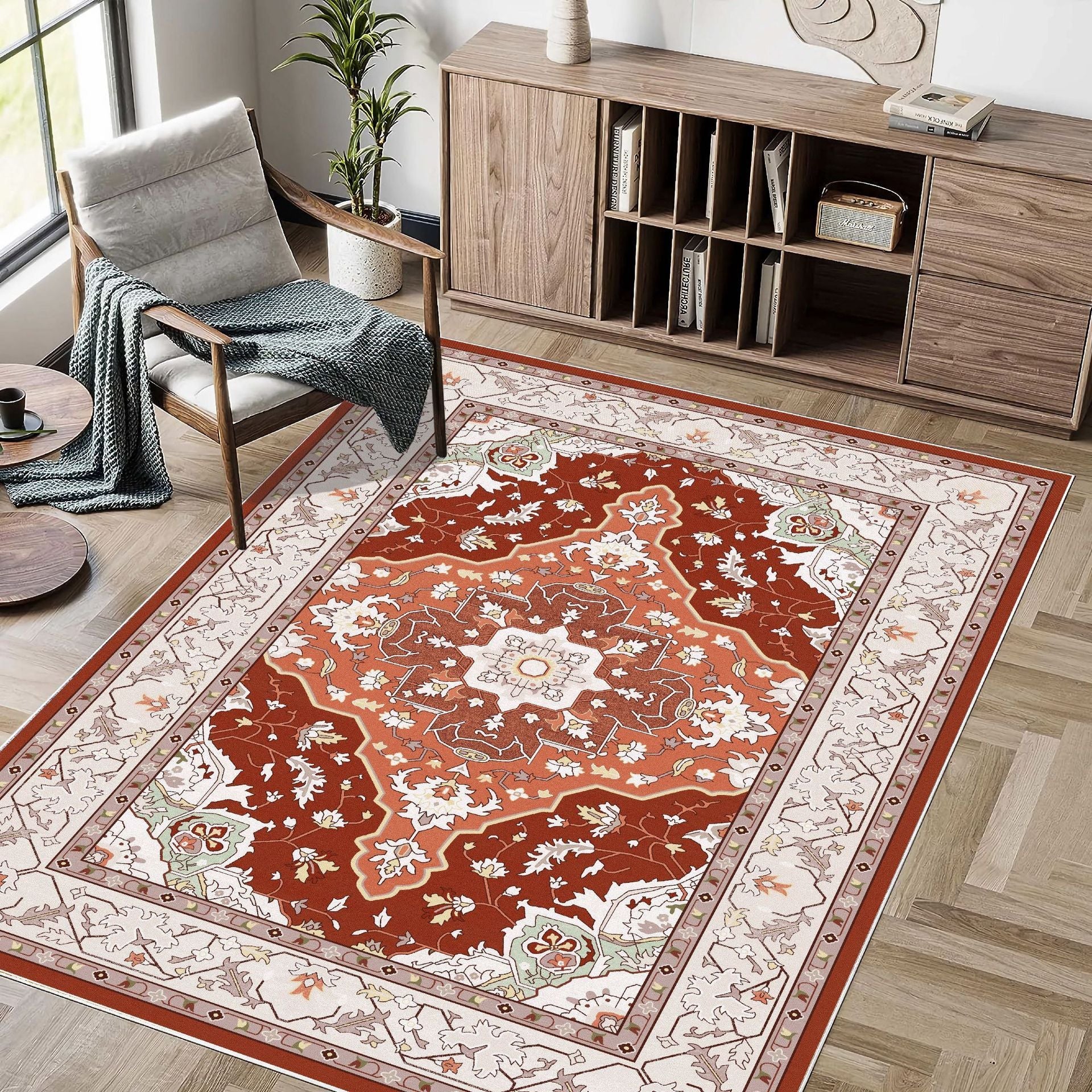 Bohemian Style Washed Cashmere Rug Foldable Living Room Carpet - 1007Color / 120x180CM - Living room carpet