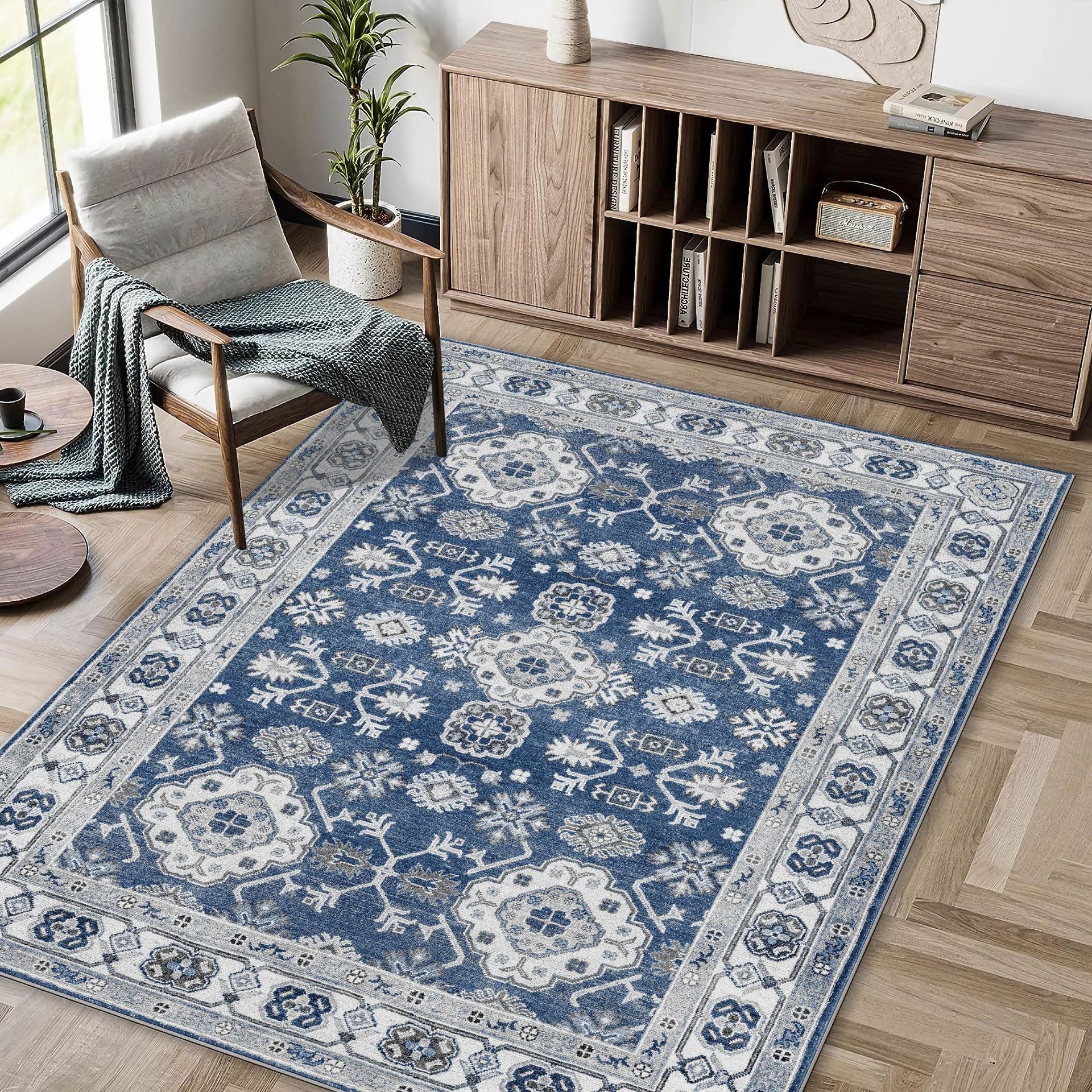 Bohemian Style Washed Cashmere Rug Foldable Living Room Carpet - 1009Color / 120x180CM - Living room carpet