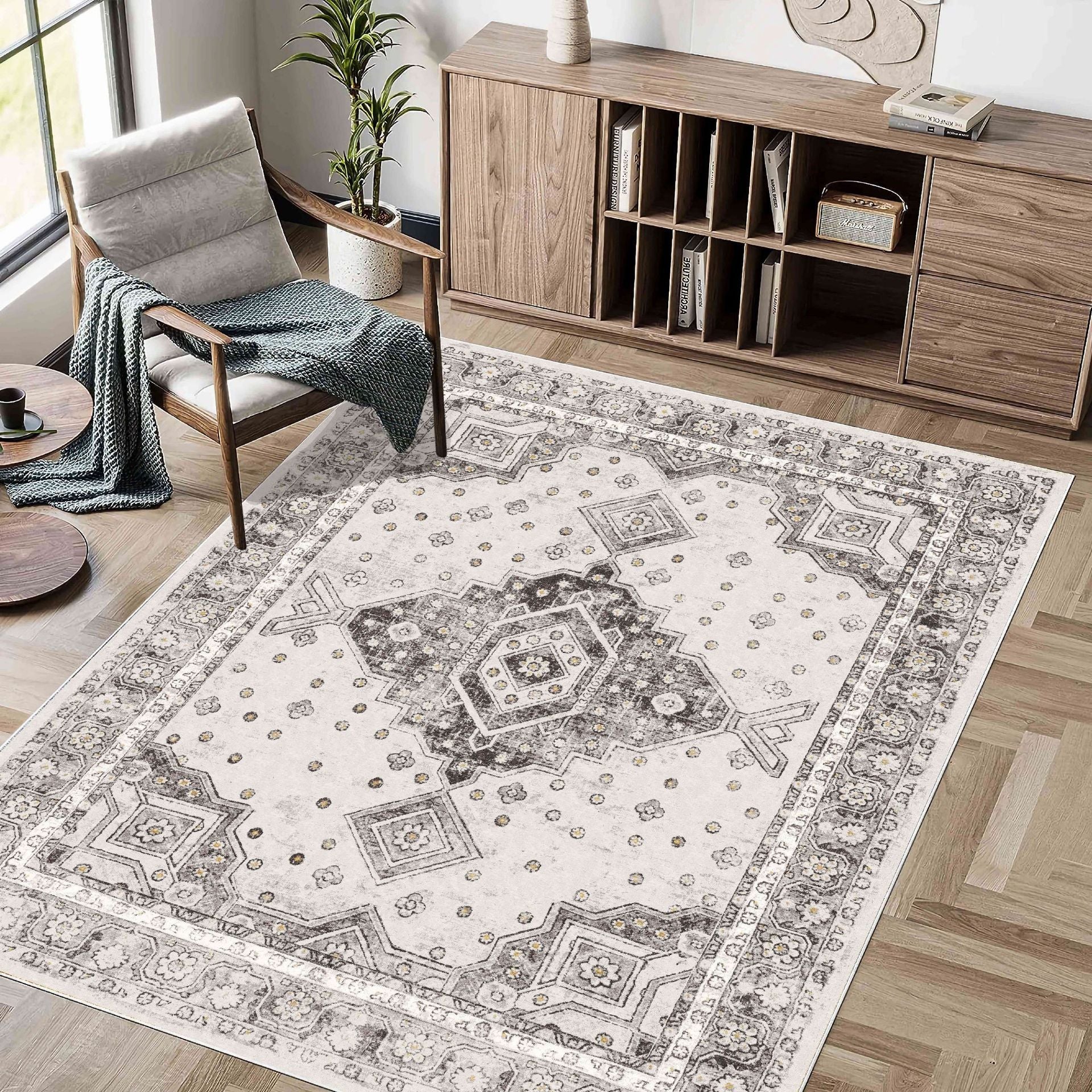Bohemian Style Washed Cashmere Rug Foldable Living Room Carpet - 1005Color / 120x180CM - Living room carpet