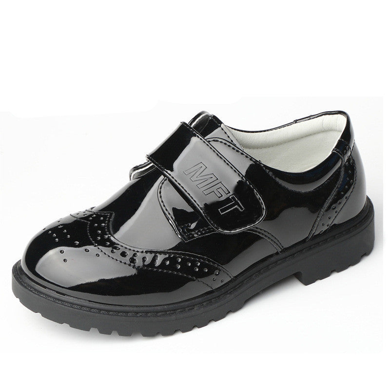 Boys Leather Shoes Kids’ Campus Black British Style Shoes - Velcro black / 26 - Kids’ shoes