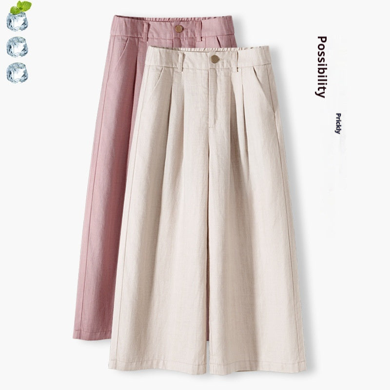 Women’s Straight-leg Cotton And Linen Wide-leg Pants