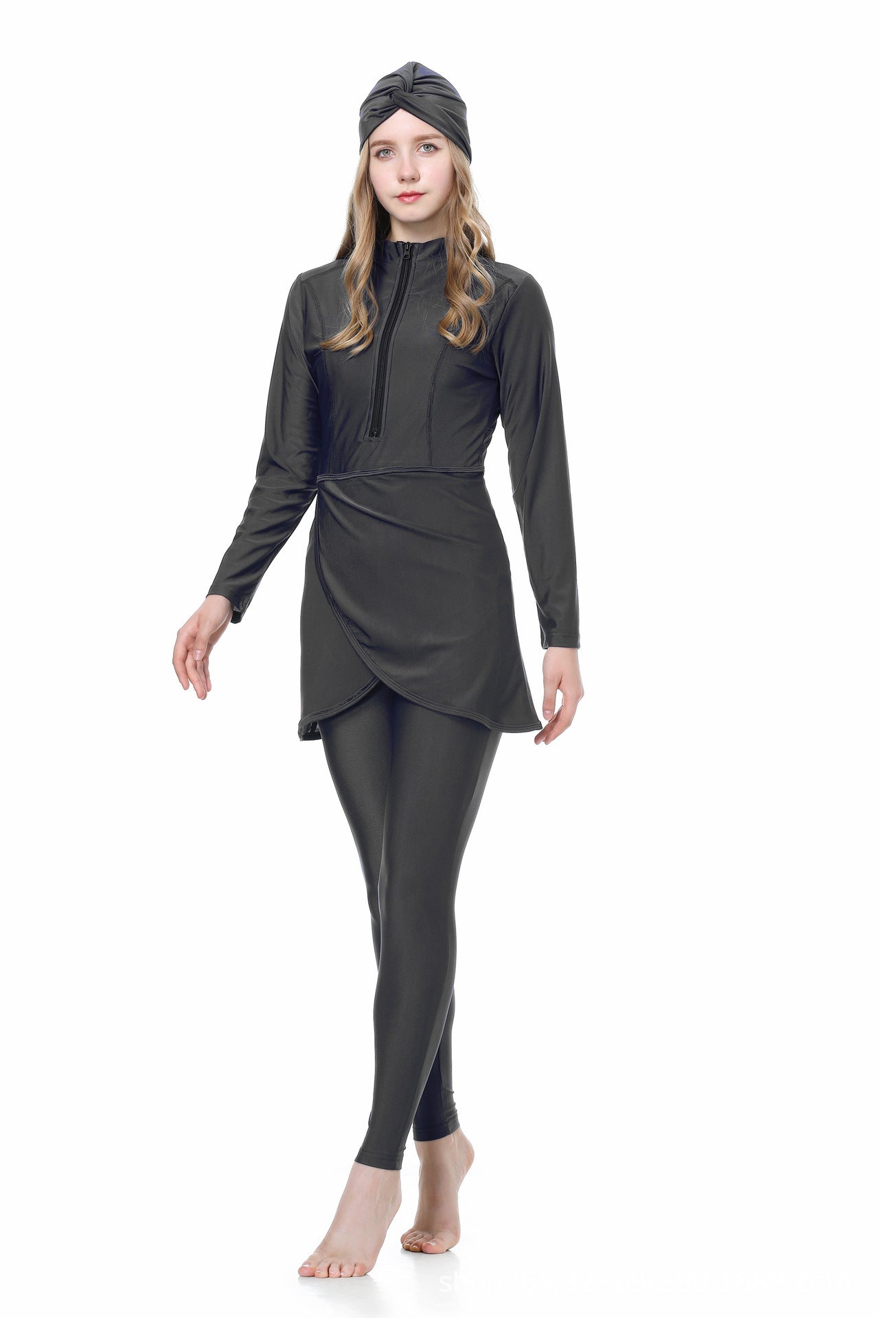 Sun Protection Three-pieces Modest Swimsuit Set