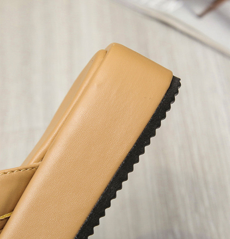 Chain Slippers Summer Fashion Thong Sandals Flip Flops Large Size Herringbone Shoes - Slippers