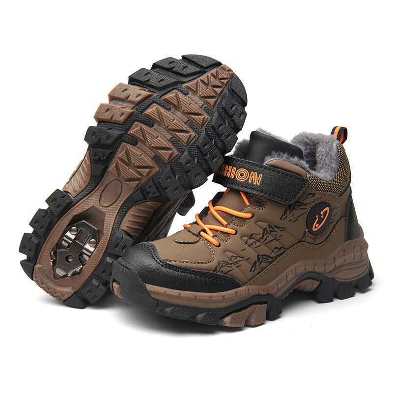 Children’s Cotton Shoes Boys Cotton Hiking Shoes - Brown / 30 - Boys’ shoes