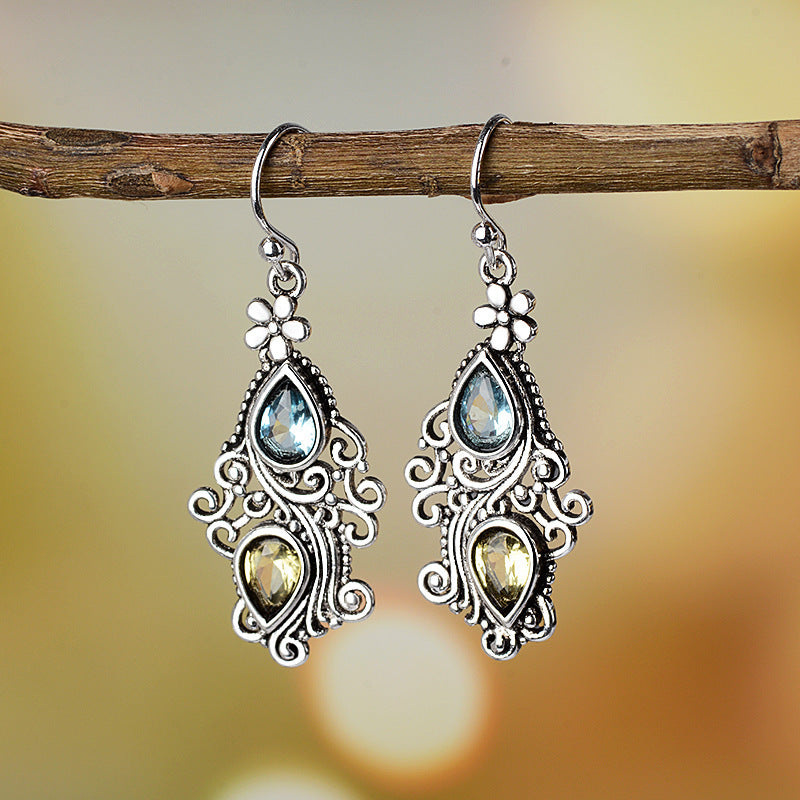 Creative Flower Drop Pear-shaped Earrings