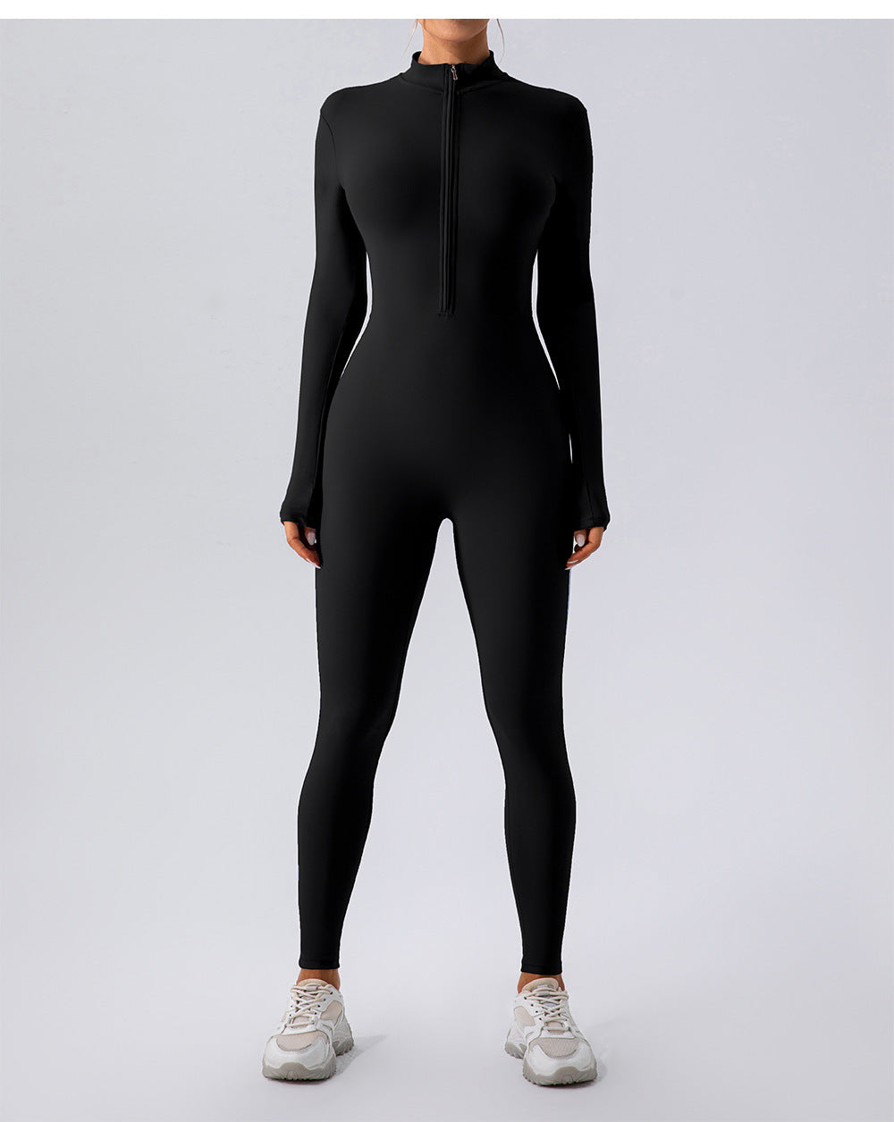 Fleece-lined Long Sleeved Yoga Jumpsuit