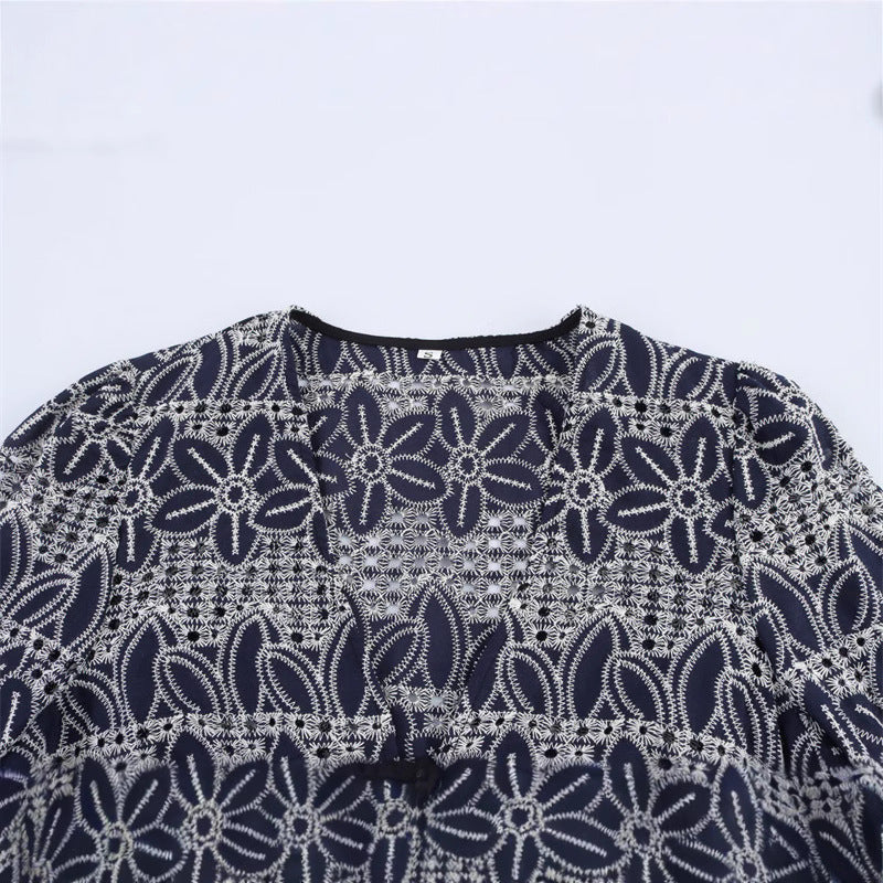 Ethnic Style Embroidered Bell Sleeve Vest Top - Vest Top