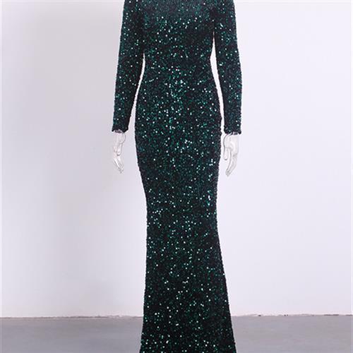 Sequin Royal Blue Evening Dress
