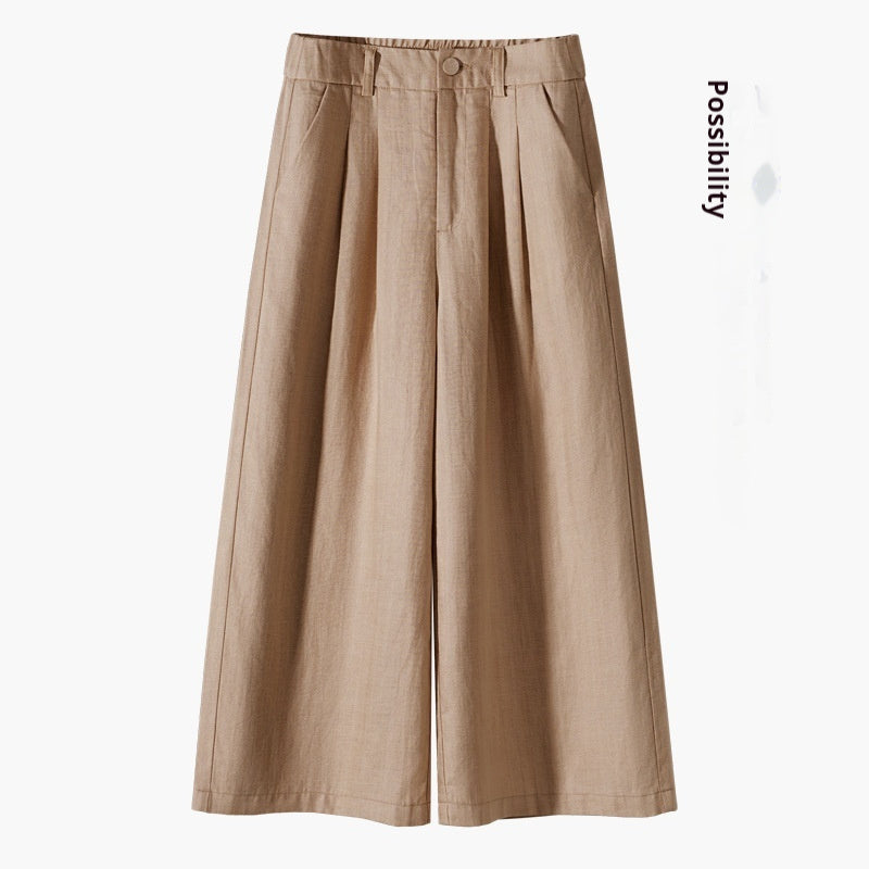 Women’s Straight-leg Cotton And Linen Wide-leg Pants
