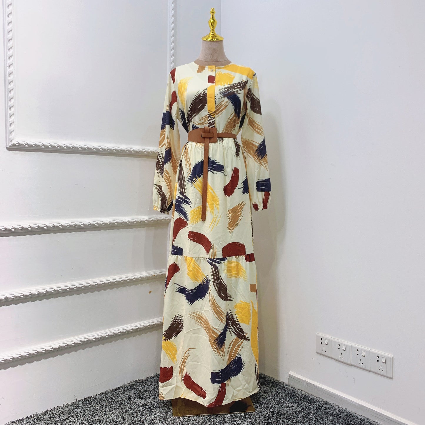 Bedrucktes Damenkleid, erfrischender, bedruckter langer Sommerrock
