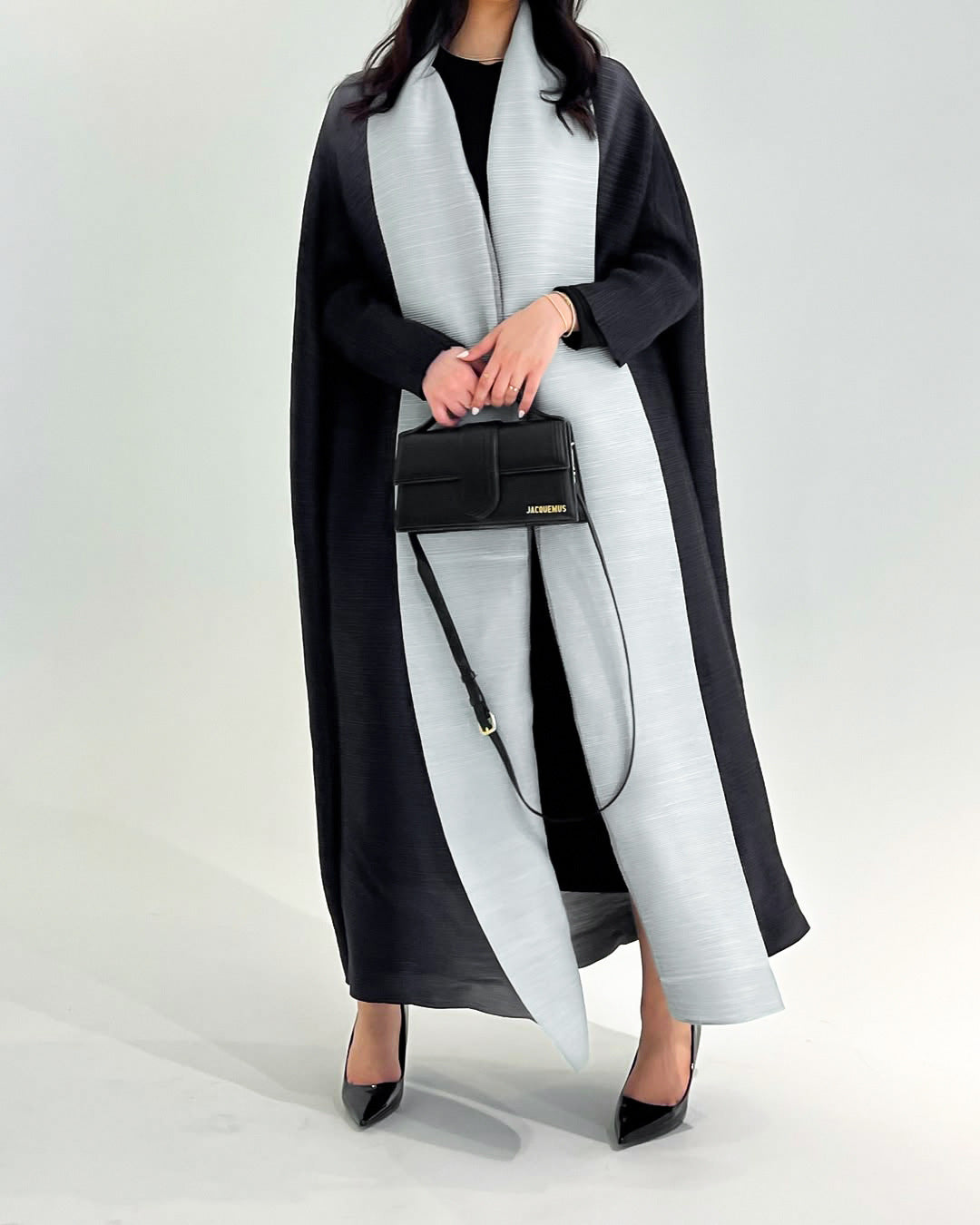 Fashionable Gradient Abaya Cape - Black / Free Size - Abaya
