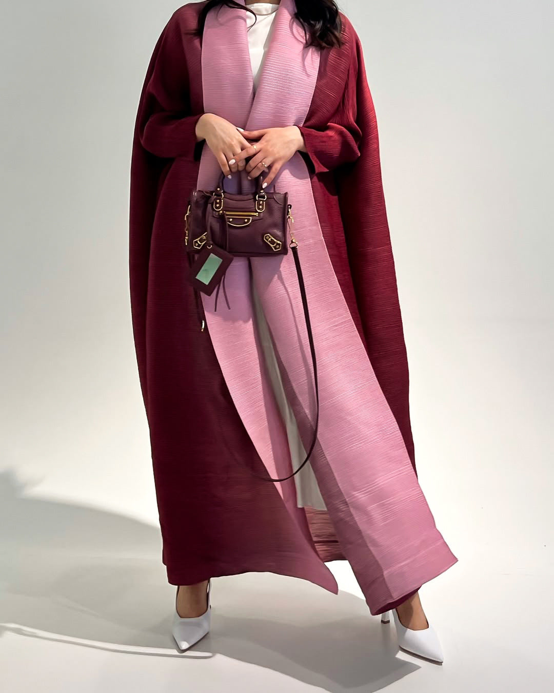 Fashionable Gradient Abaya Cape - Dark Pink / Free Size - Abaya