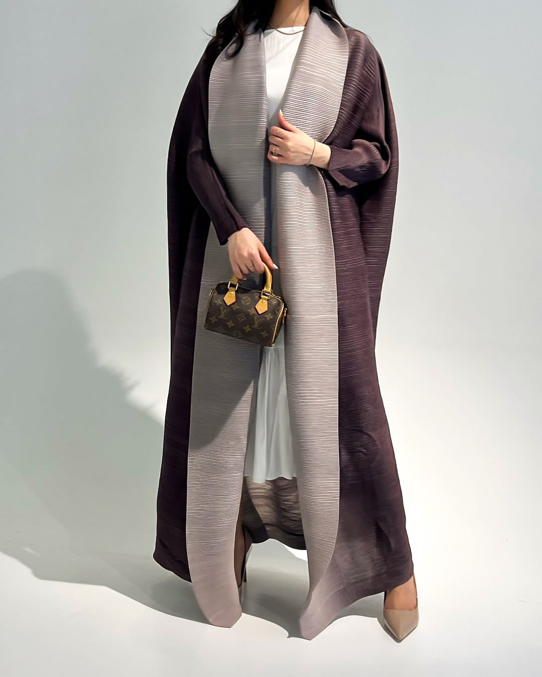 Fashionable Gradient Abaya Cape - Khaki / Free Size - Abaya