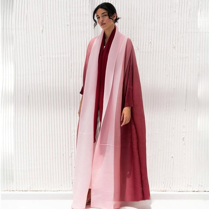 Fashionable Gradient Abaya Cape - Light Pink / Free Size - Abaya