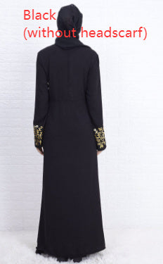 Abaya in kontrastierender Farbe mit schmaler Passform und goldenen Nähten