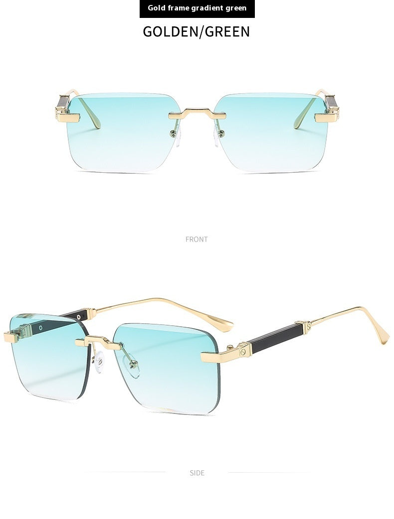 Frameless Trimming Fashion Sunglasses - C4 - Sunglass