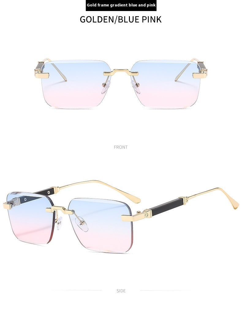 Frameless Trimming Fashion Sunglasses - C7 - Sunglass