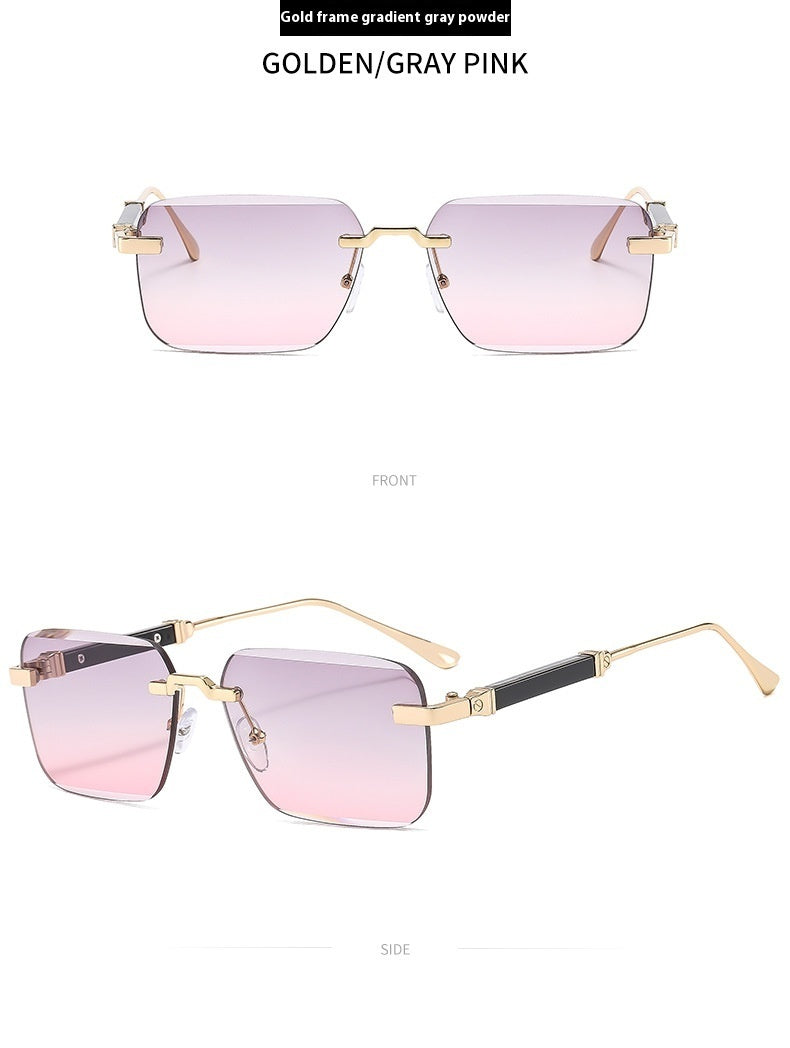 Frameless Trimming Fashion Sunglasses - C8 - Sunglass