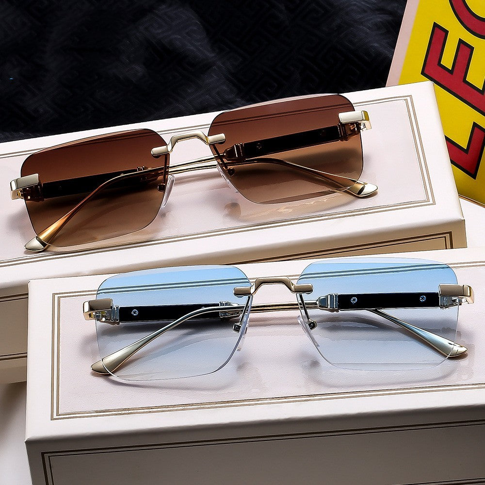 Frameless Trimming Fashion Sunglasses - Sunglass