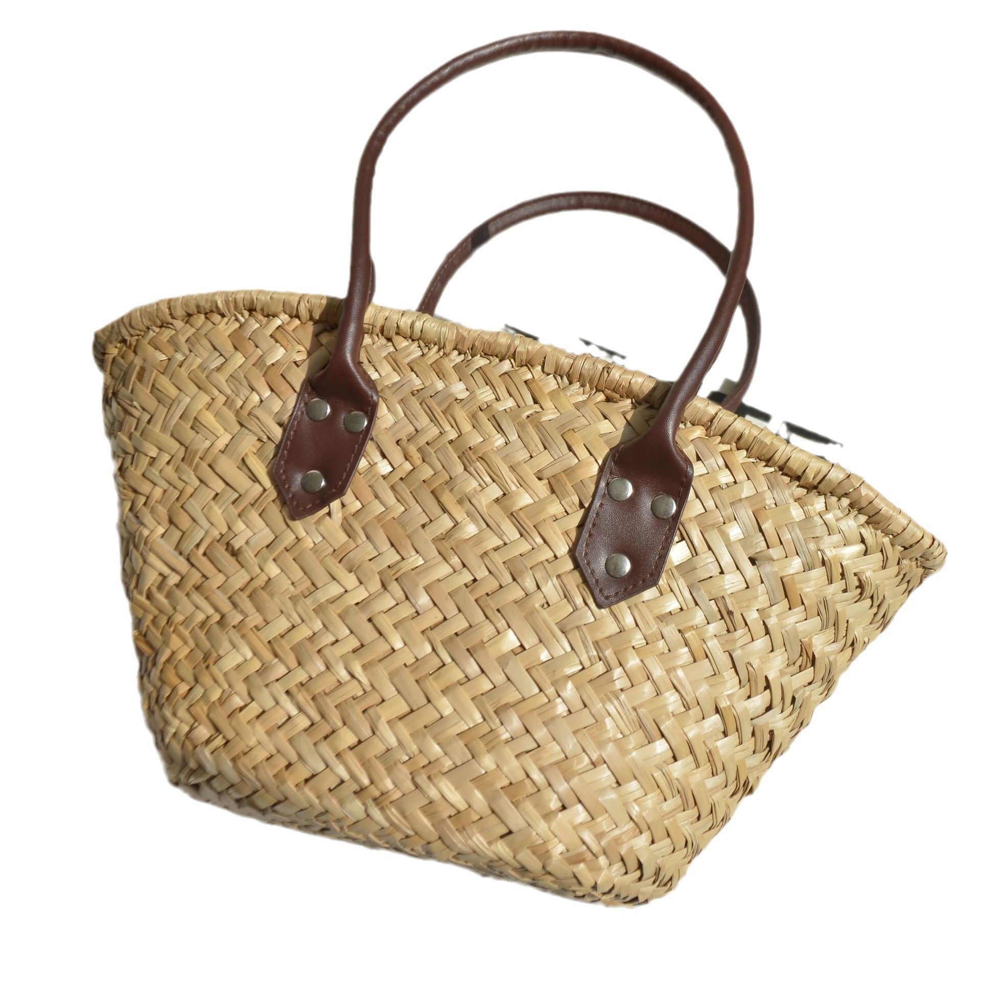 Hand-woven Vintage Basket Bag - Natural Color / 32x12x19 - Bag