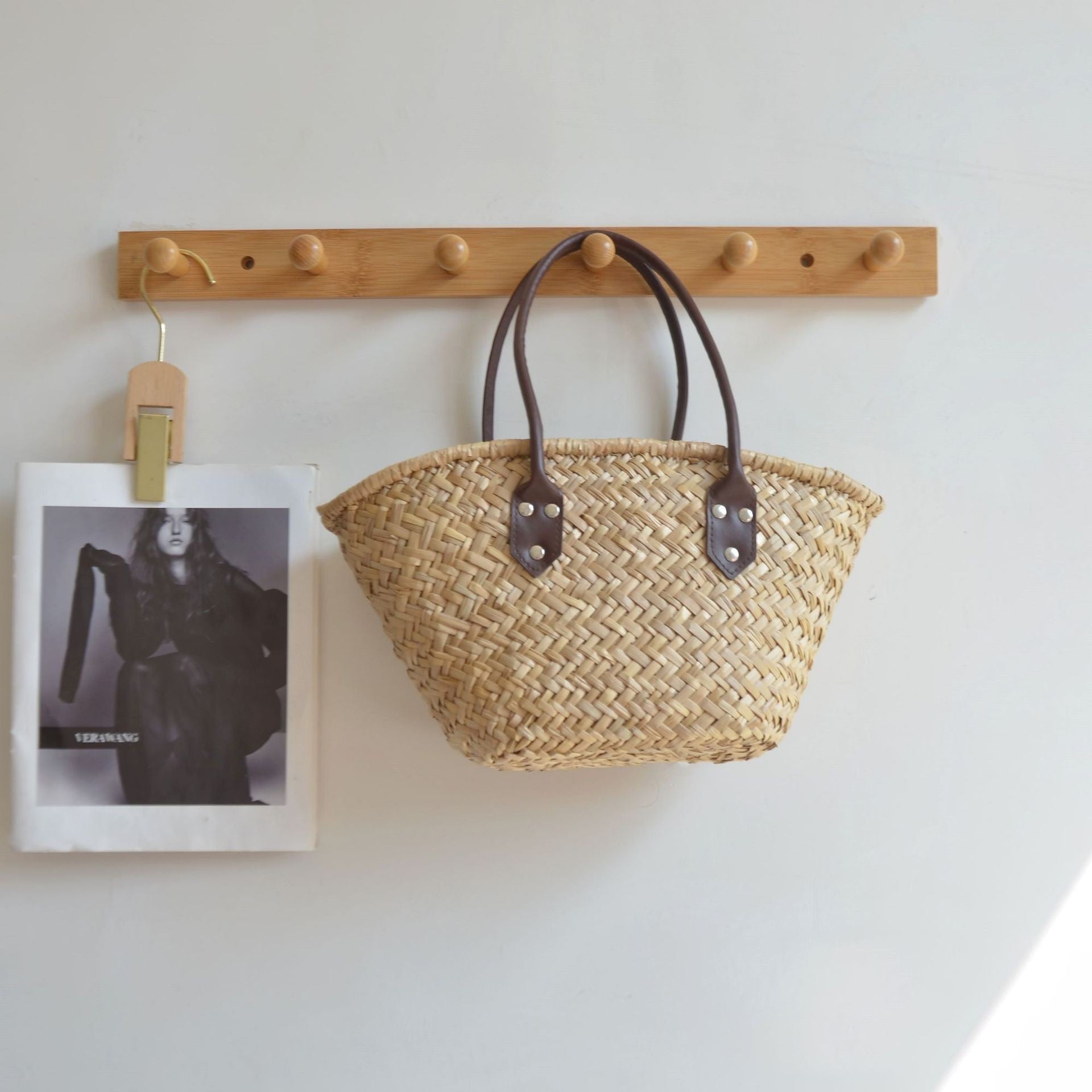 Hand-woven Vintage Basket Bag - Natural Color / 32x12x19 - Bag