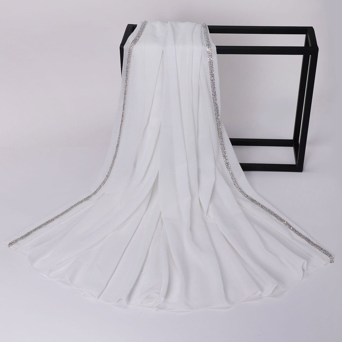 High-gloss Diamond Long-edge Chiffon Scarf Ethnic Scarf Middle Eastern and African Headscarf Malay Wrapped Headscarf