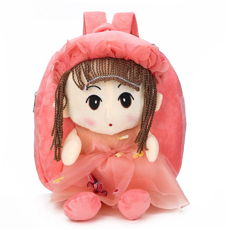 Kids’ Cartoon Canvas Doll Backpack - Flower Fairy Pink - Kids’ Backpack