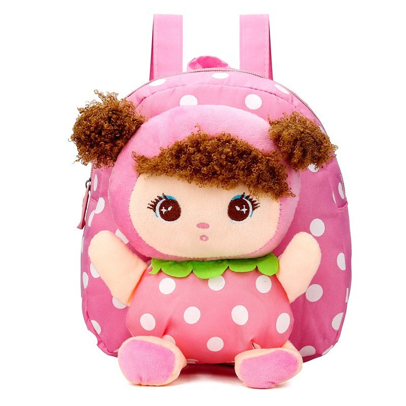Kids’ Cartoon Canvas Doll Backpack - Mousse Pink - Kids’ Backpack
