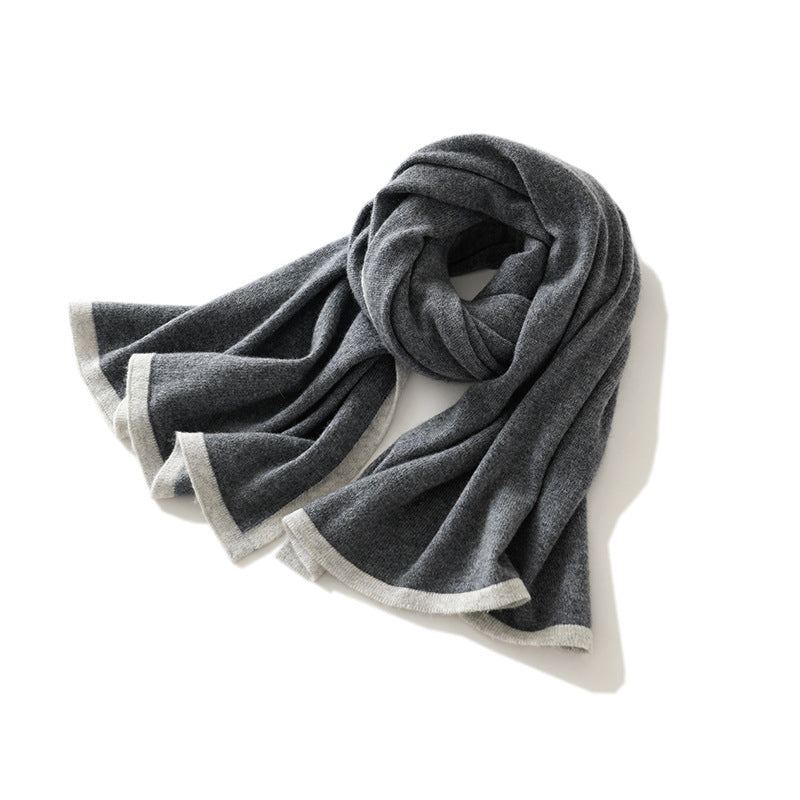 Knitted Cashmere Scarf - Gray / 180 - Shawl