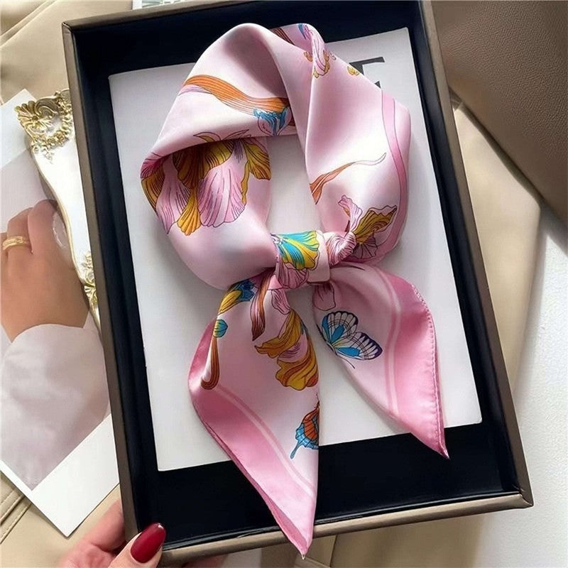 Korean Style Artificial Silk Scarf - Scarf