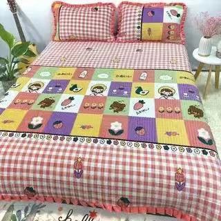 Korean Style Crystal Velvet Quilted Sheets - Pink / 200x230cm - Bed sheets