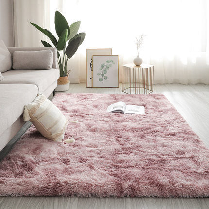 Living Room Carpet Bedroom Bedside and Under Bed Plush Blanket Elegant Floor Mat - Pink purple / 100x160cm - Floor mat